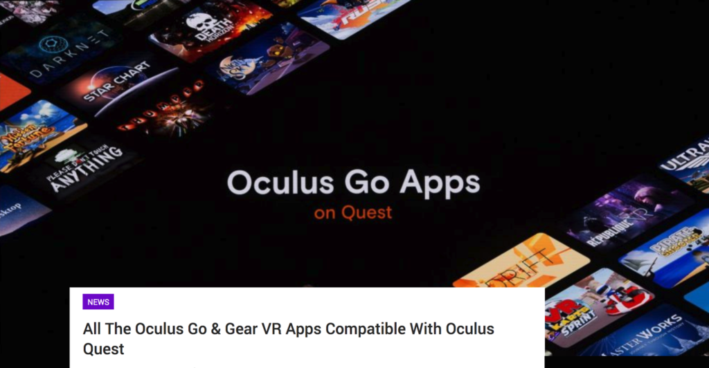 ALL THE OCULUS GO & GEAR VR APPS COMPATIBLE WITH OCULUS QUEST